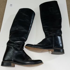 Vintage black tall leather riding boots 7.5